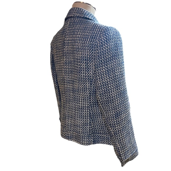 Talbots Navy and White Textured Blazer - Picture 5 of 8